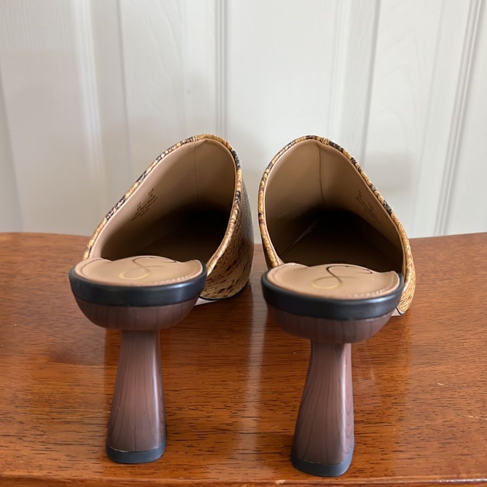 Sam Edelman Skya Snakeskin Print Embossed Leather Mules - Picture 11 of 15